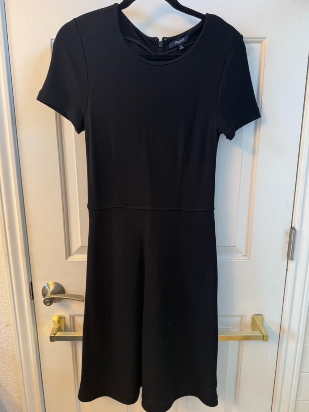 Madewell Black Short-Sleeve Fit & Flare Dress